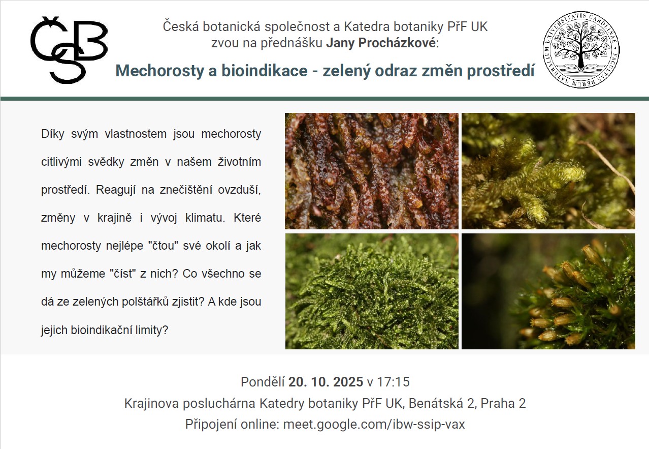 pozvánka na přednášku Jany Procházkové (20. 10. 2025)
