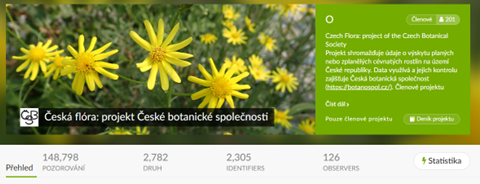 screenshot ze stránky https://www.inaturalist.org/projects/ceska-flora-projekt-ceske-botanicke-spolecnosti 4. 6. 2025