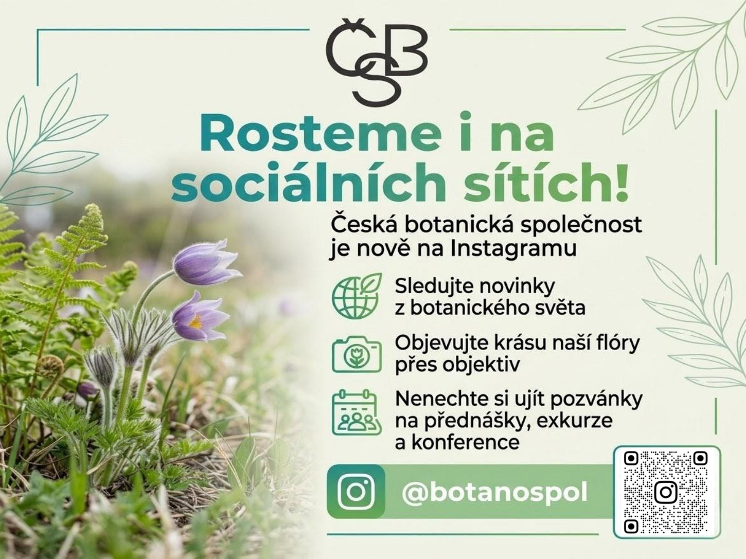 letáček ČBS na Instagramu