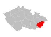 Zlínský kraj - poloha v rámci ČR (autor: Hustoles, volně dostupné na https://commons.wikimedia.org/w/index.php?curid=14912949)