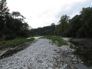 přírodě blízké koryto štěrkonosné řeky Bečvy u Hustopečí nad Bečvou (okres Přerov, Olomoucký kraj)