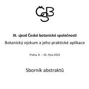 XI. sjezd ČBS: Botanický výzkum a jeho praktické aplikace (8. – 10. 10. 2022) - obálka sborníku abstraktů