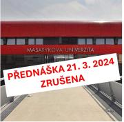 Ilustrační obrázek - Bohunický kampus v Brně s nápisem "přednáška 21. 3. 2024 zrušena"